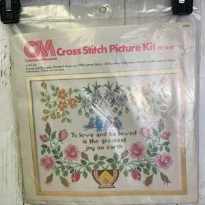 Vintage CM Columbia-Minerva Cross Stich Picture Kit 20x16